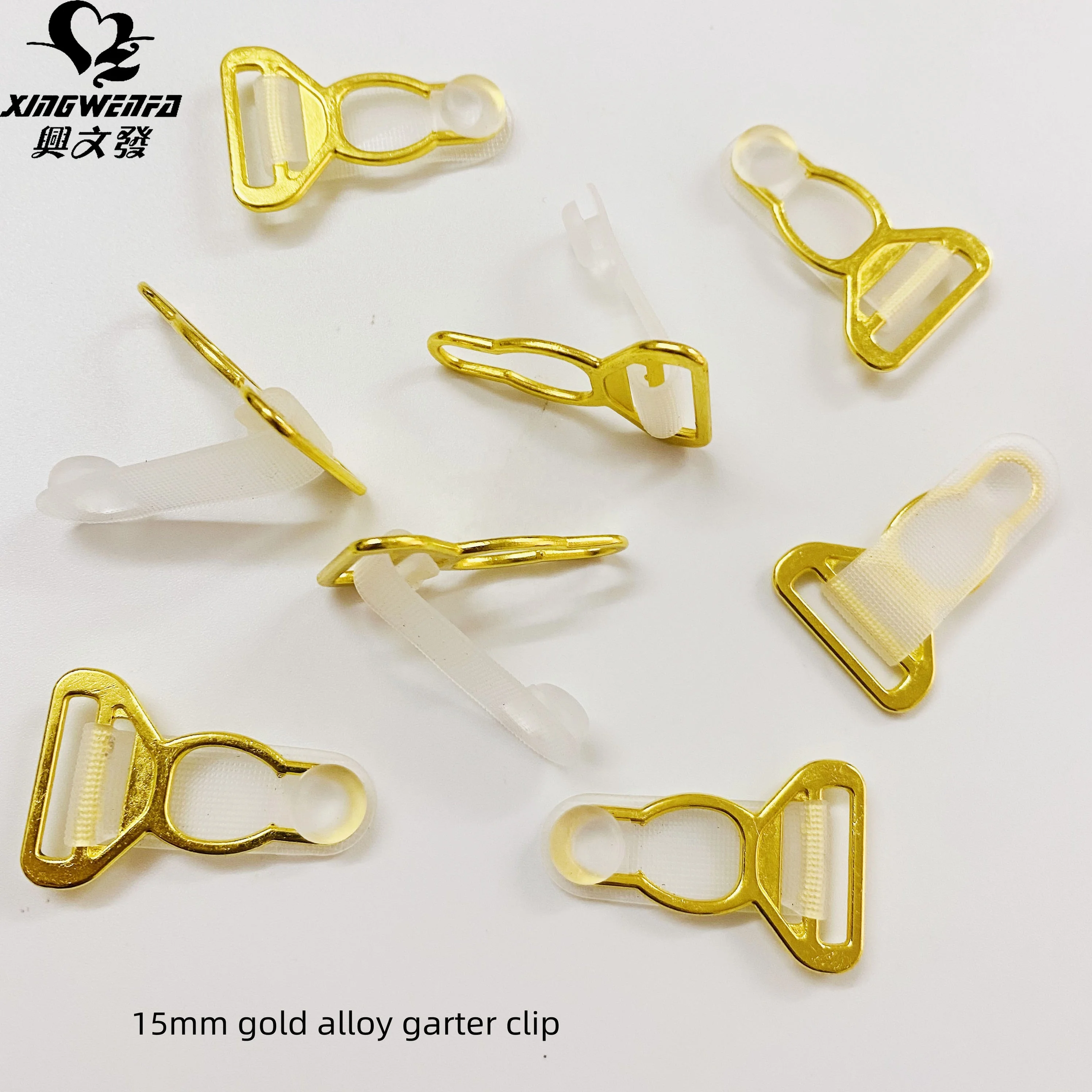 Garment accessories 15mm gold silver Zinc alloy adjustable garter belt hook clip