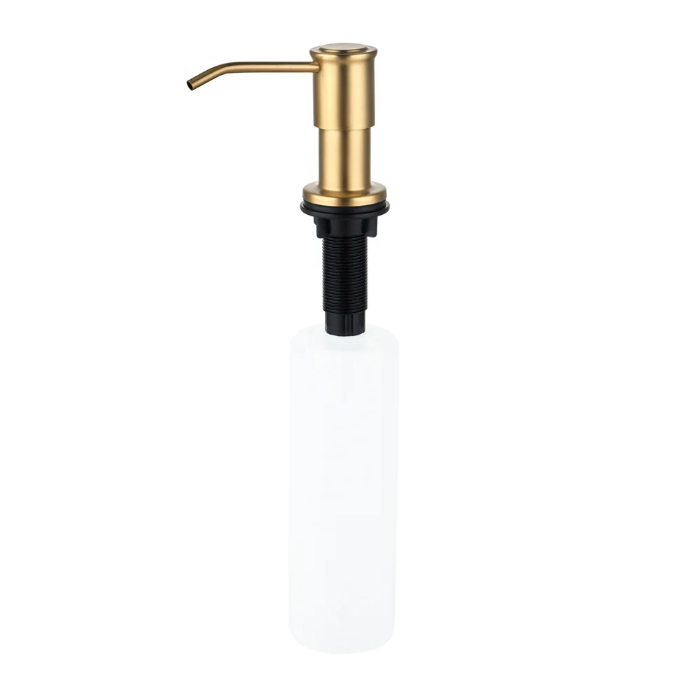 Black Finished Kitchen Dish Soap Dispenser Built In Counter Top Dispenser Table Mounted Steel Pump Kitchen Soap Dispensers