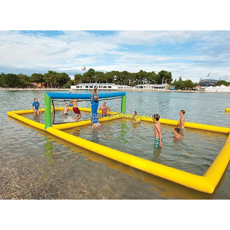 Factory price inflatable volleyball court swimming pool water sport volleyball game for children and adults