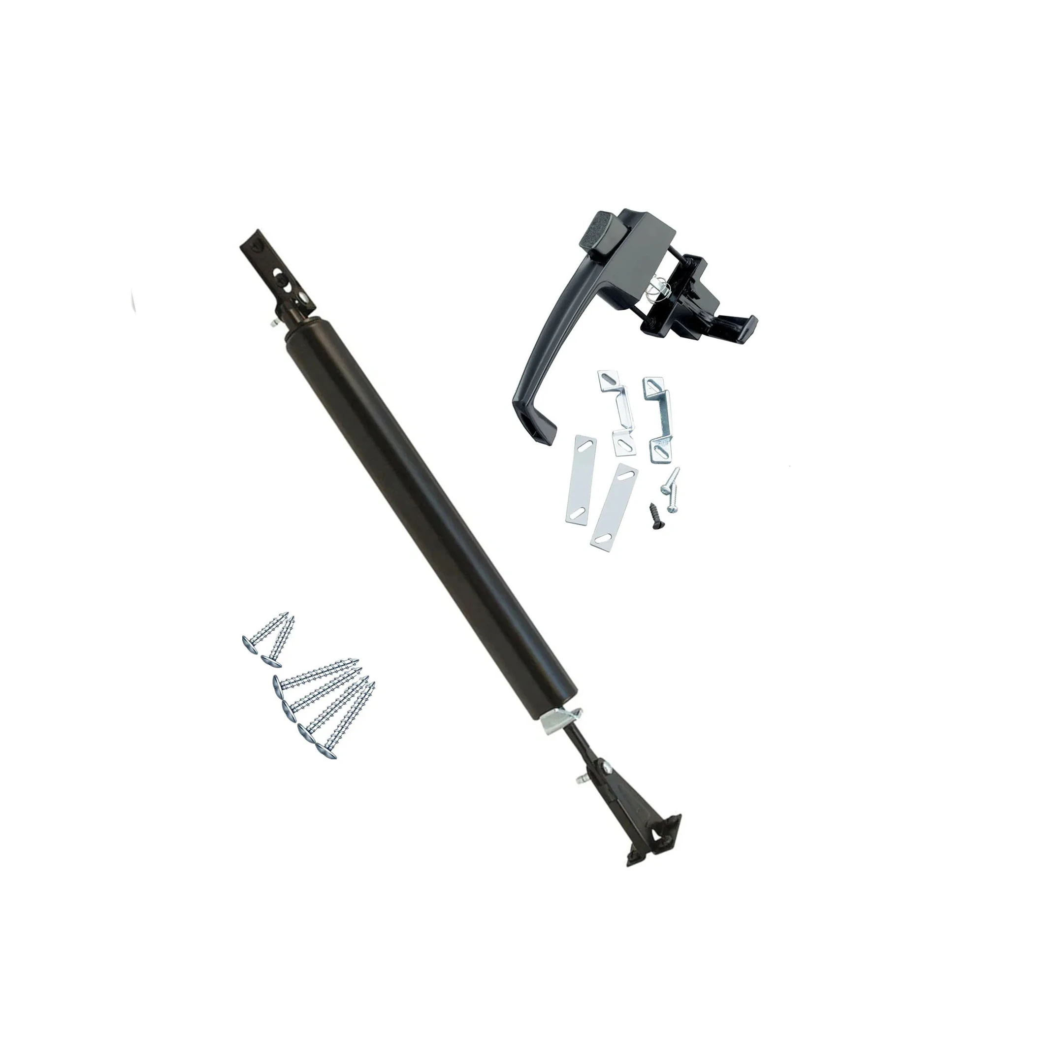 Pneumatic Storm Window Screen Door Closer Black Aluminum Alloy Body Door Closer Kit Screen Door Closer