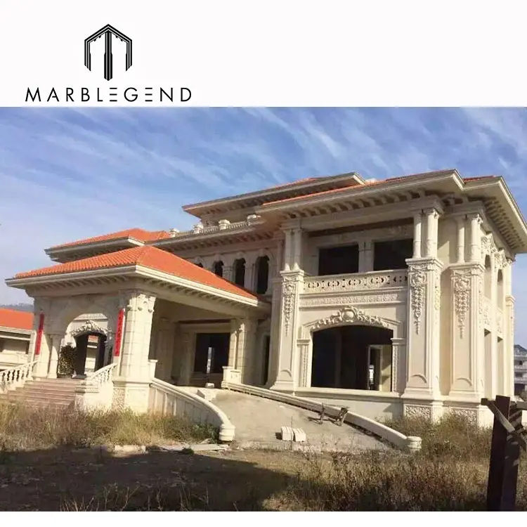 Облицовка стен известняка для виллы