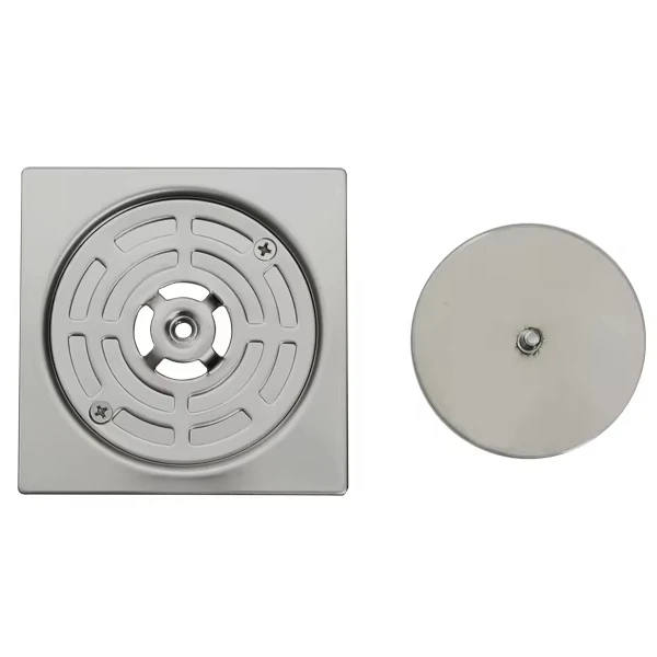 High Quality 15*15CM 4Inch Outlet Rotating Cap Square Stainless Steel SS304 SS316 Floor Drain