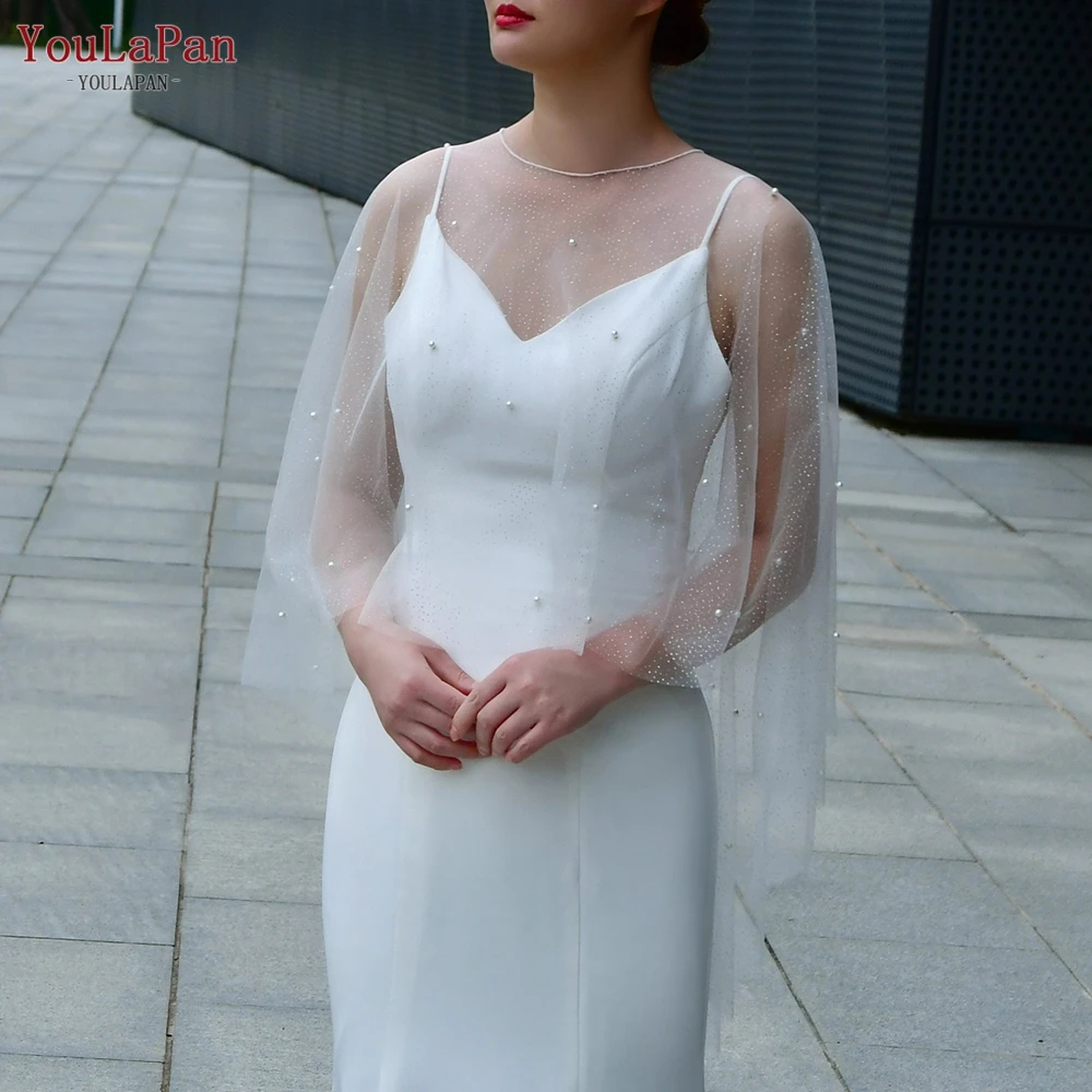 Блестящий вечерний шарф YouLaPan VG75A, женское банкетное платье, украшение, жемчужный круглый вырез, Свадебный Топ, свадебная шаль