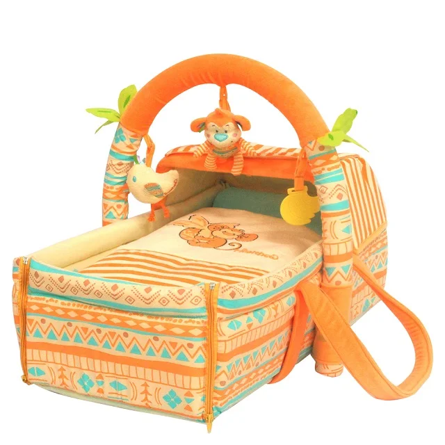 Wholesale Multifunction Good Quality Healthew Monkey 2 In 1 Moses Basket Baby Cribs For Newborn With Toy Bar