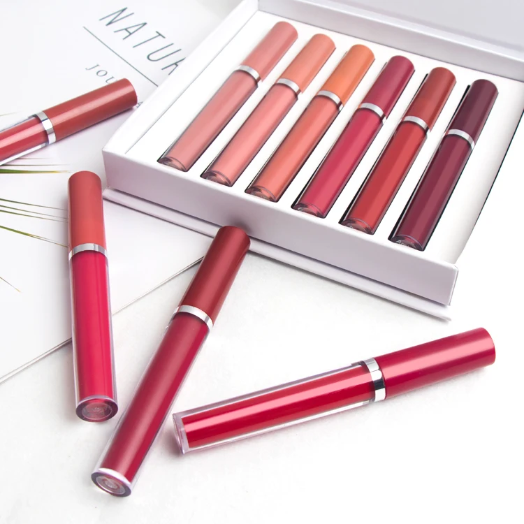 High Quality Cosmetics Lipstick Set Gift Box 6 Colors Matte Lipstick Set Waterproof Liquid Lipstick Kit For Holidays Gifts