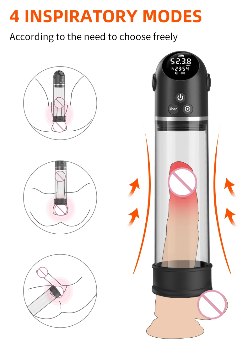 Upgraded Male Stroker Adult Sex Toys Speed Control and LCD Display Vibrating Rotating Thrusting Men Electric Penis Pump