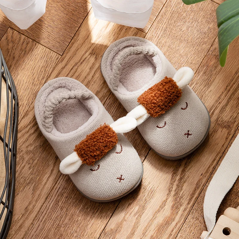 Зимние Детские домашние тапочки для мальчиков и девочек Толстая обувь