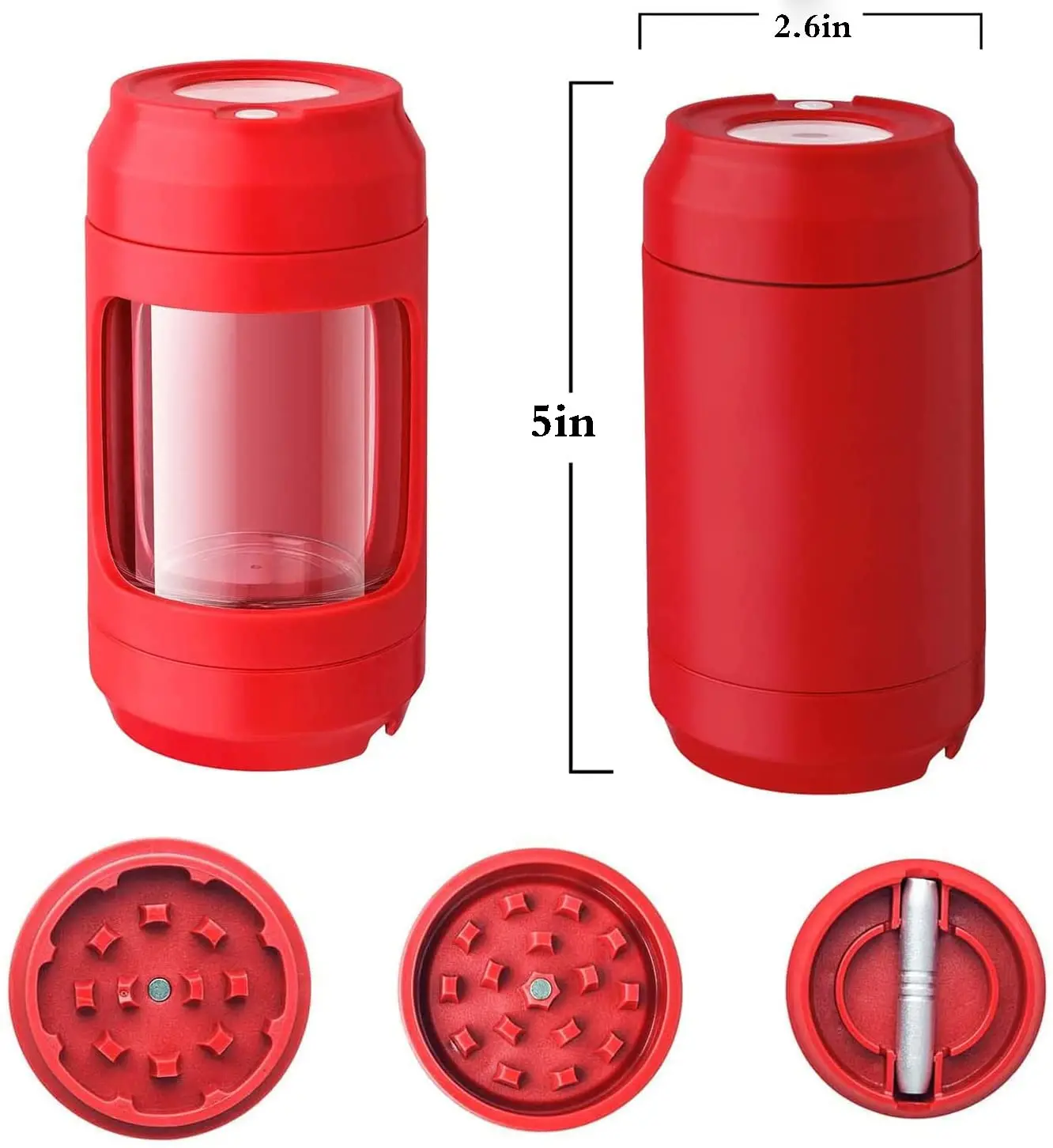 Magnifying Glowing MAG Jar Stash Jar Grinder Plastic Glass Light-up Led Air Tight Storage Jar