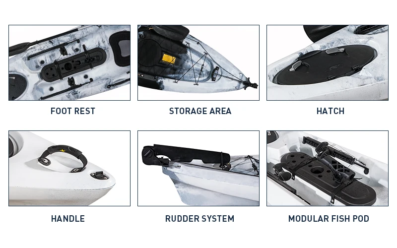 Sit on top fishing tandem white water kayak boat 12ft pesca for wholesale