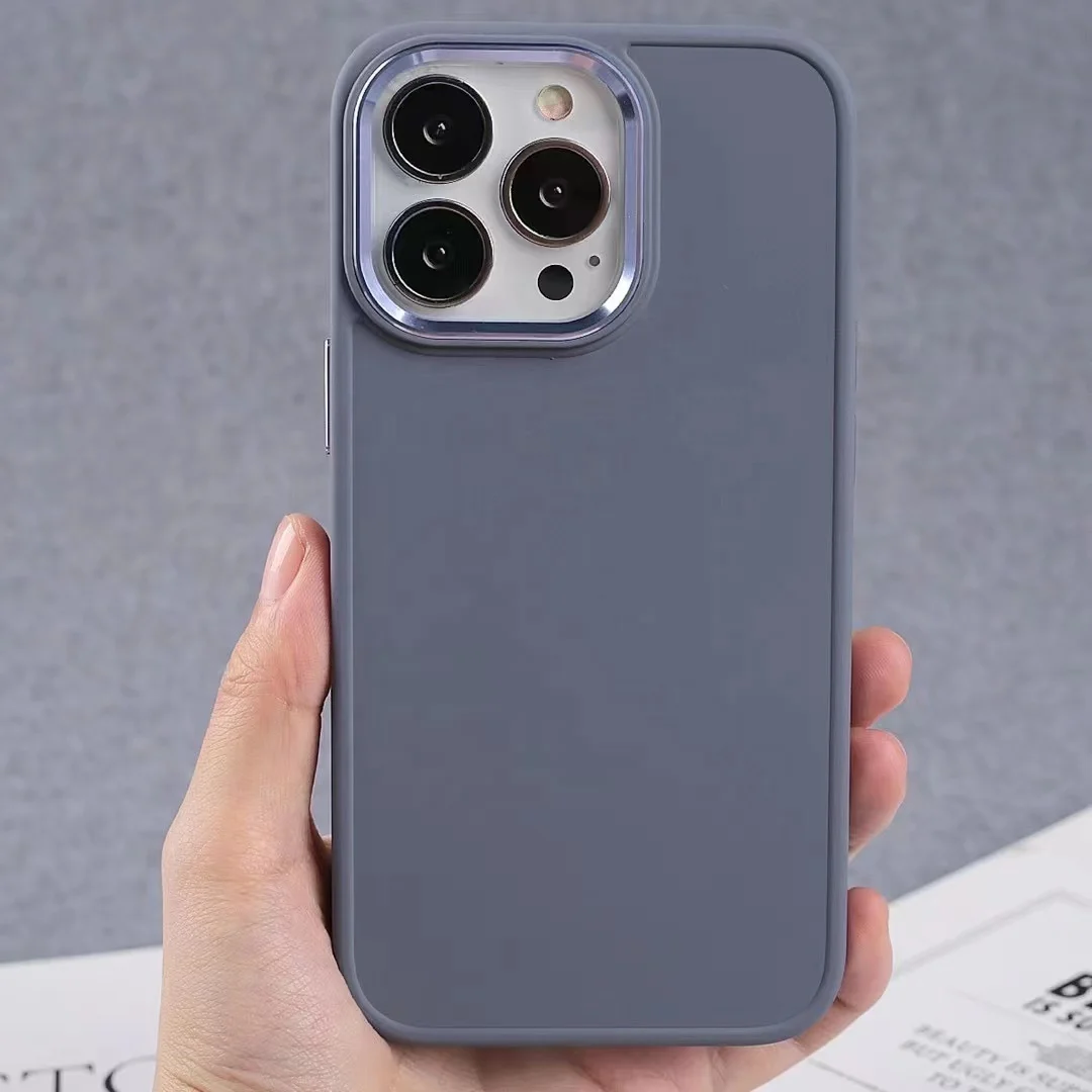 Metal 3 in 1 Frosted Hard Phone Case Candy Color Metal Lens Aluminum Button For iPhone7/8 XR XS MAX 13 Pro Max 12 Mini 11 Case