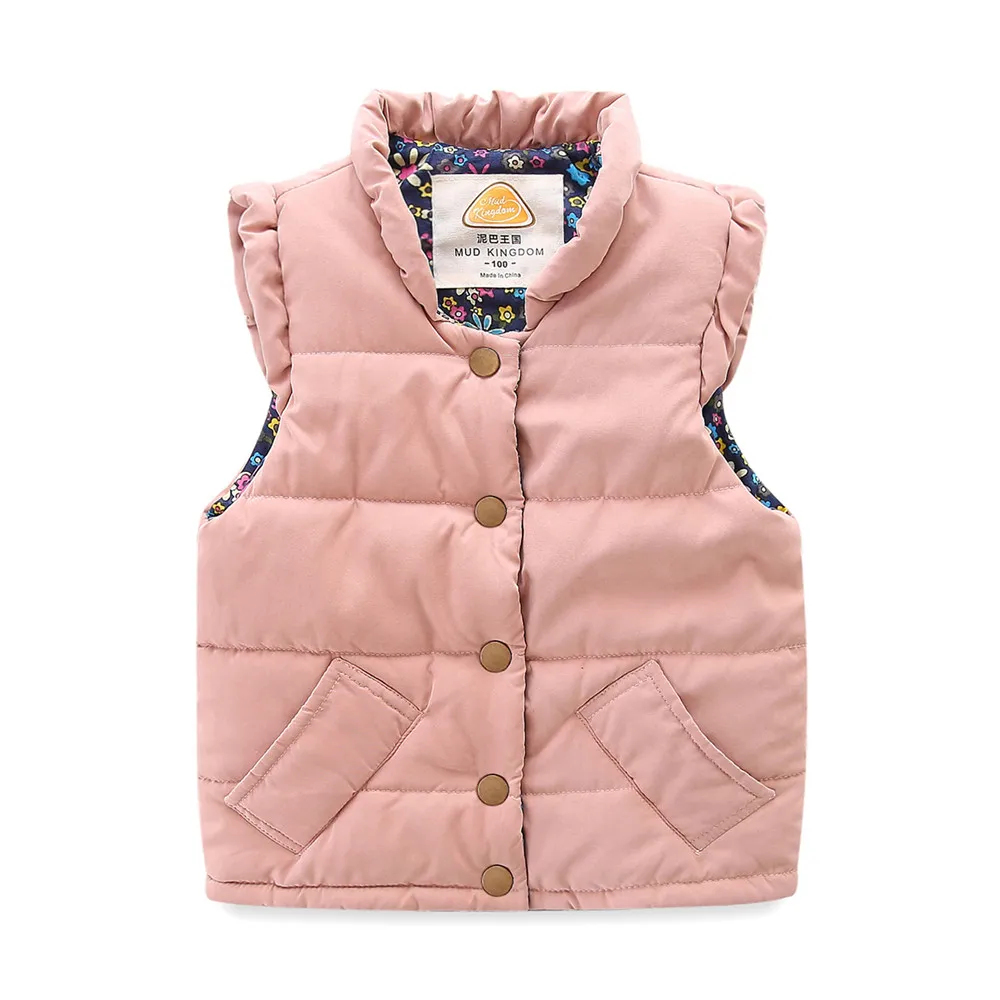 
What&why 2-8 years old girl contracted small fly sleeve pure color cotton winter vests 
