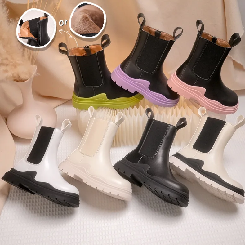 2021 Autumn and winter high quality new fashion girls short ankle boots kids rubber boots baby classic chelsea boot