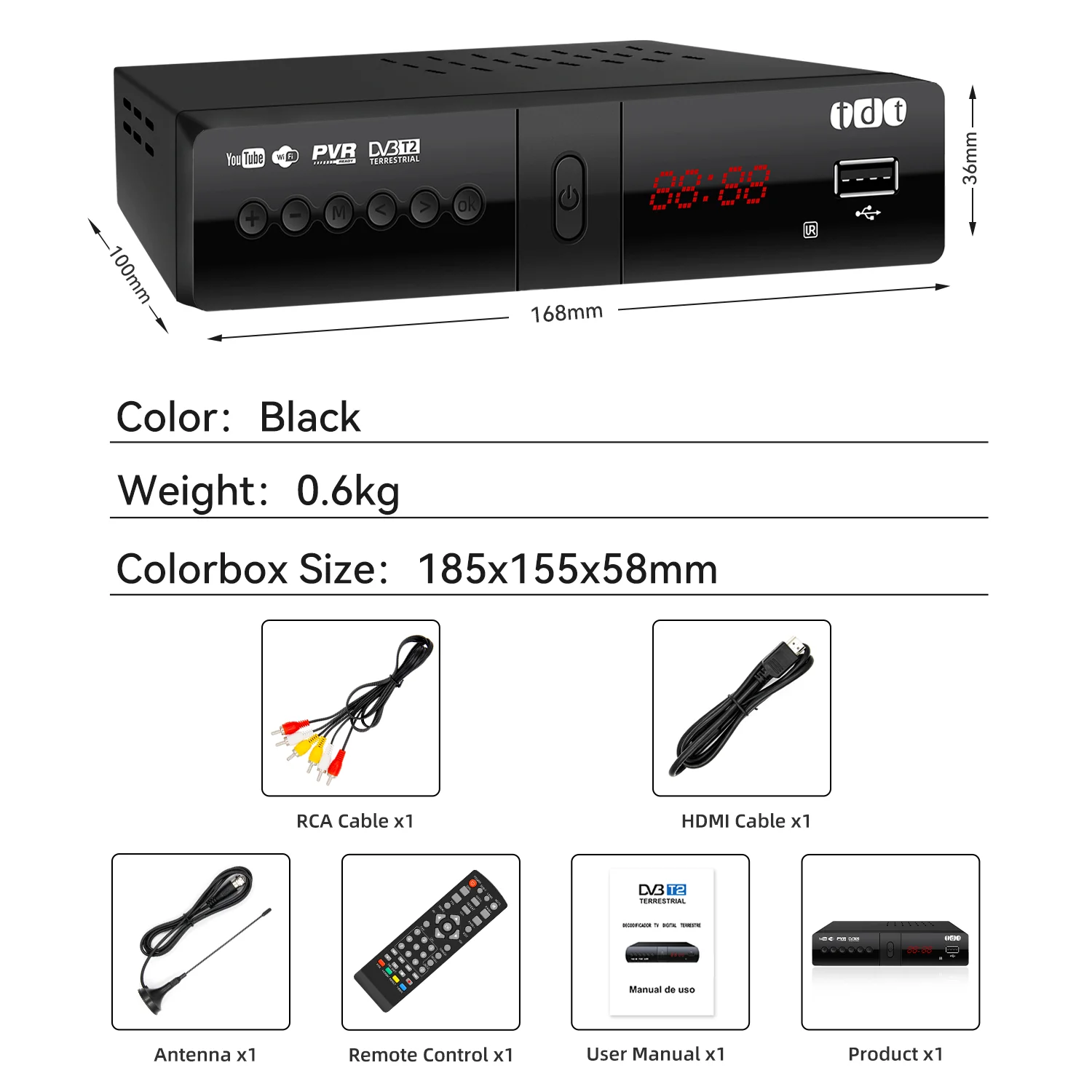 oem tdt digital dvb-t2 terrestrial tv receiver converter box DVB-T2 STB Set-top box