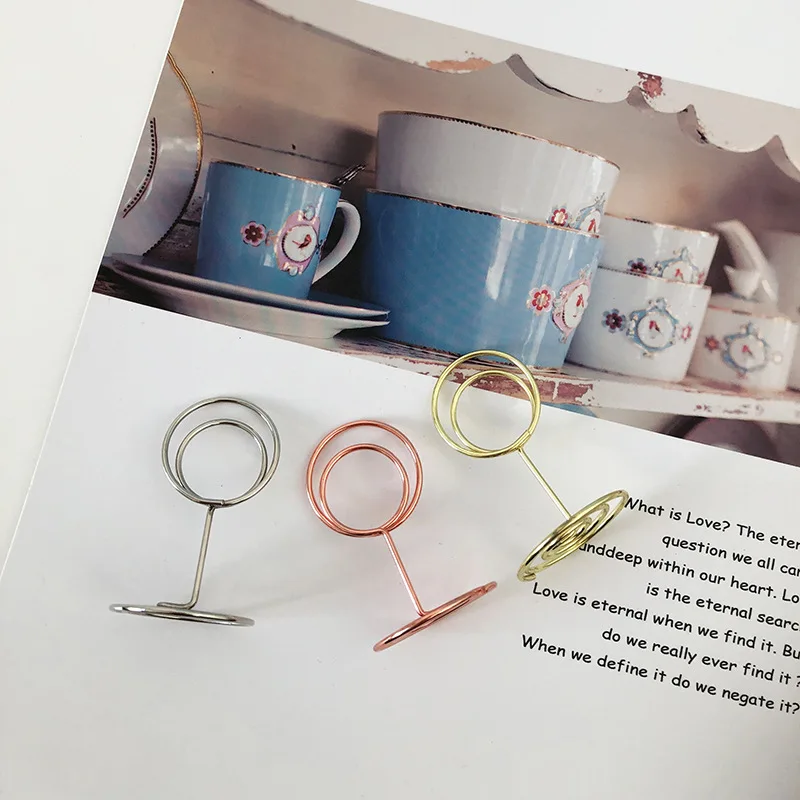 YS2002 Goods In Stock Round Ring-clip Foodservice Wedding Office Place Cards Clips Metal Table Number Holder