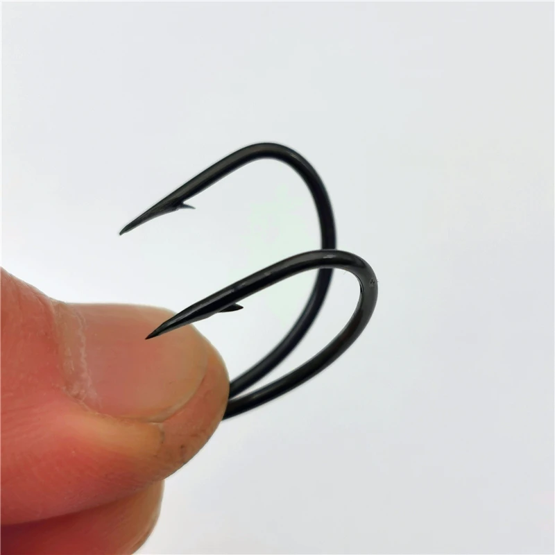 Двойной крючок из высокоуглеродистой стали, рыболовный крючок MUSTAD, крючок с бородкой для рыбалки, Размер 2/0