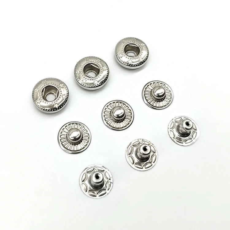 High Quality Garment Accessories Metal Zinc Alloy Snap Buttons Silver Press Buttons Brass For Garments