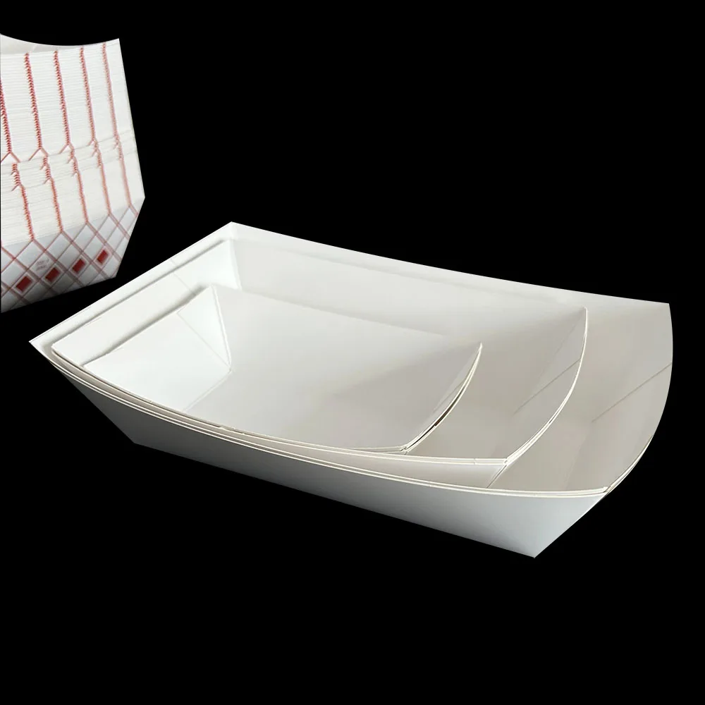 Eco Friendly Paper Hot Dog Box Boat Shape Dessert Snack Tray