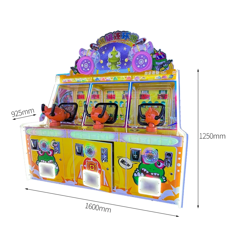 Coin operated Shooting Ball 3-Person Arcade Super Cannon Shooting Ball Game with Prize Exchange Game Console