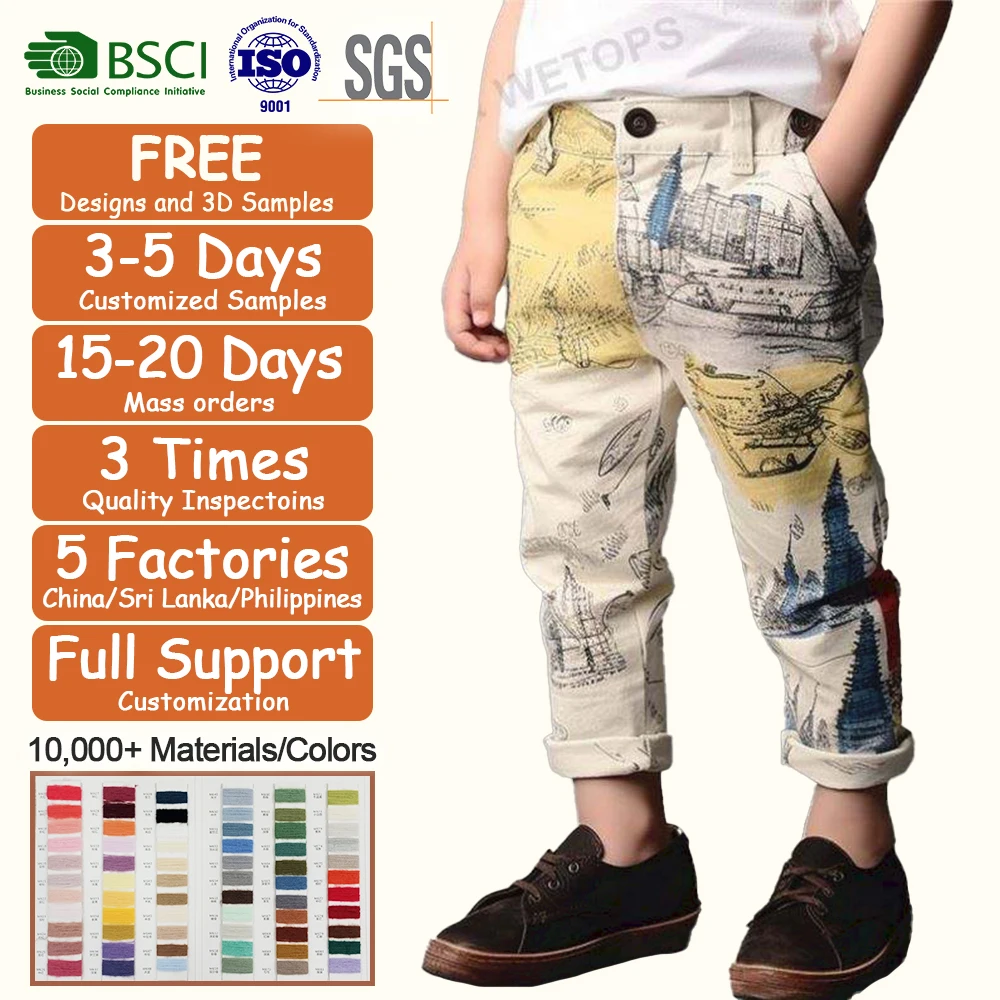 Wholesale Casual Kids Boy Clothing Children Cotton Pants Kids Trouser