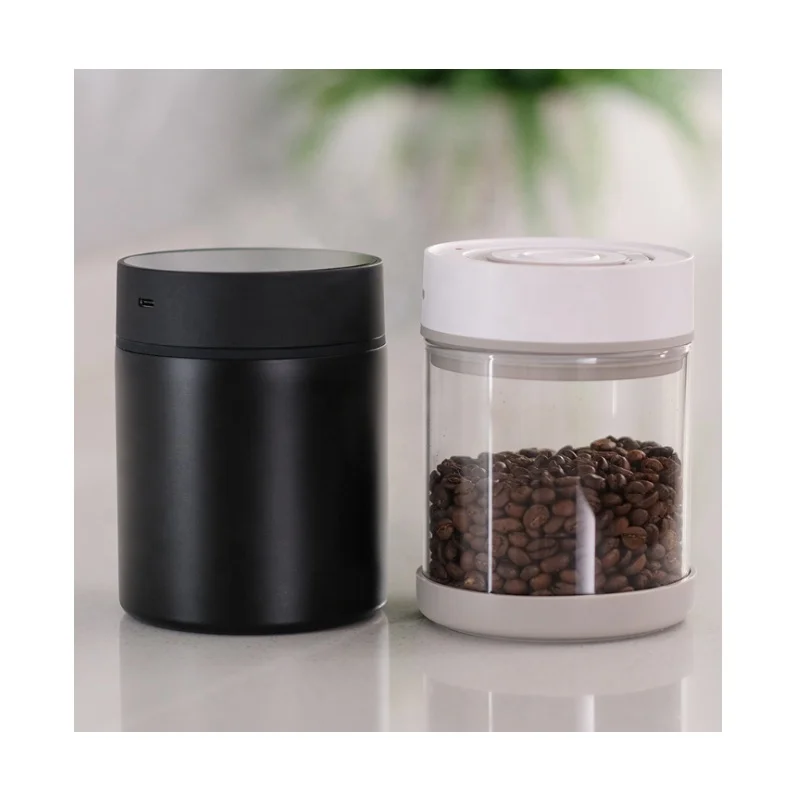 Factory wholesale coffee beans storage jar vacuum container canister with FCC EMC