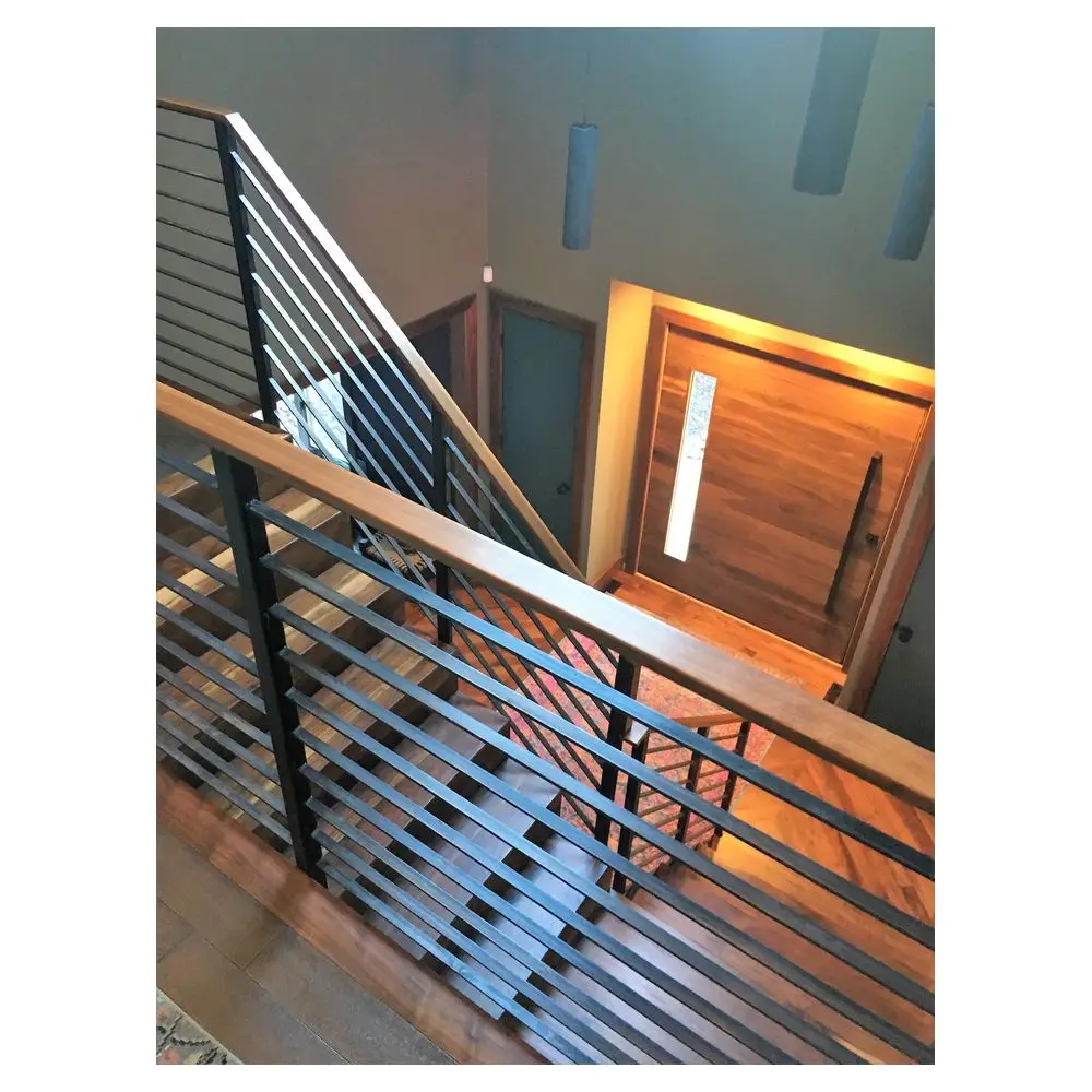 Prima indoor staircase customized stainless steel durable residential wrought iron residential railing