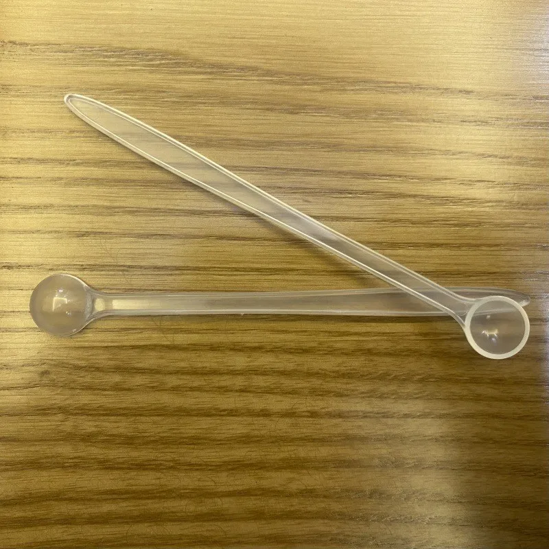 0.25g 0.5ml mini white clear plastic pp milk powder coffee tea mask cream round spoon medicine liquid spoon long sharp handle