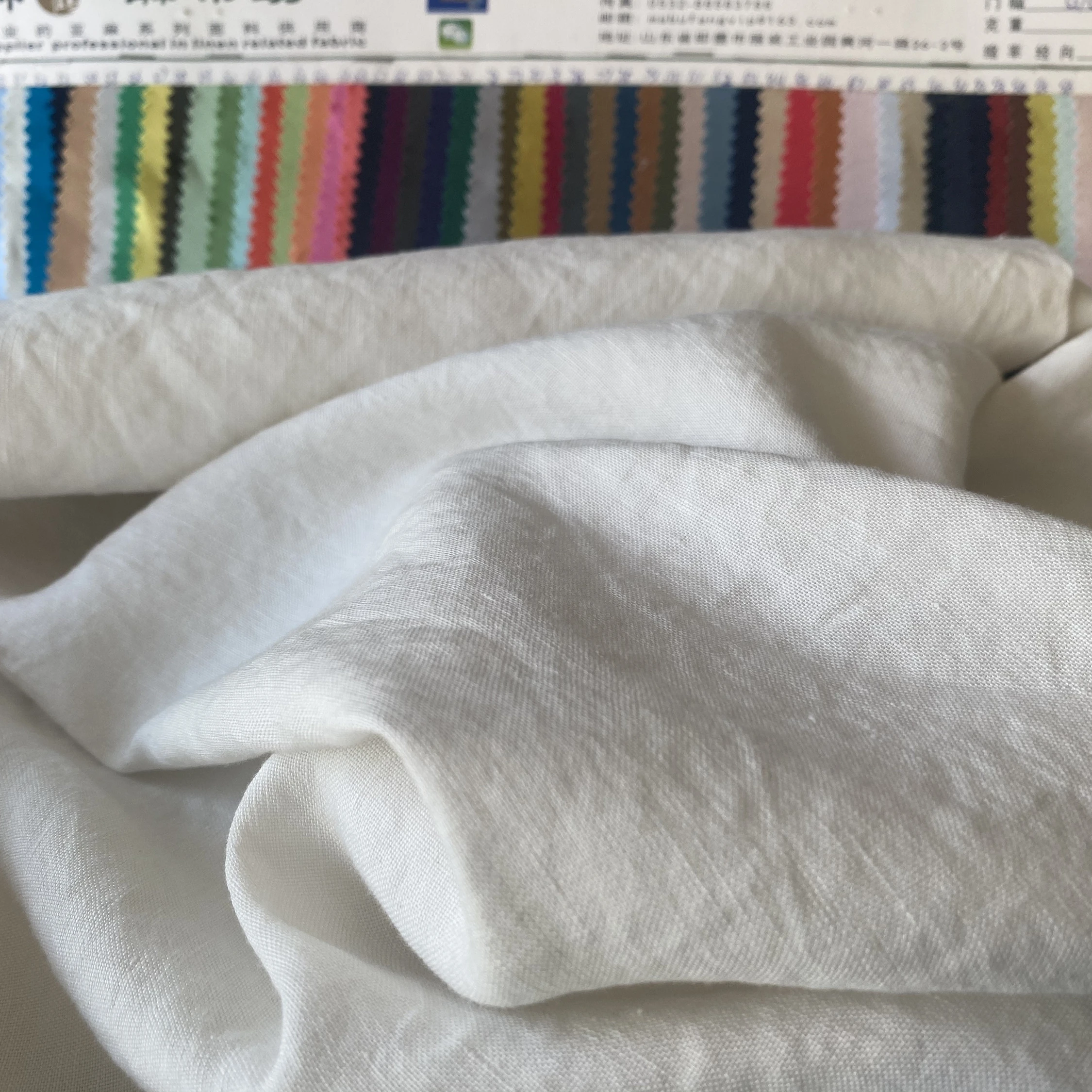 Cost-effective Natural Linen Viscose Fabric for Stock Garment Textiles Wholesale