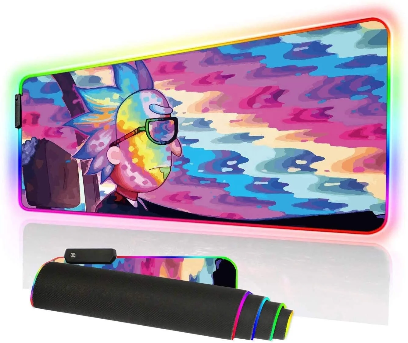 RGB игровой коврик для мыши, толстый светящийся светодиодный расширенный коврик для мыши, Нескользящий Резиновый базовый Коврик для компьютерной клавиатуры, коврик