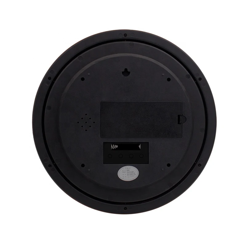 
Factory direct sales exquisite electroplated round metal like wood with thermometer calendar display wall clock 