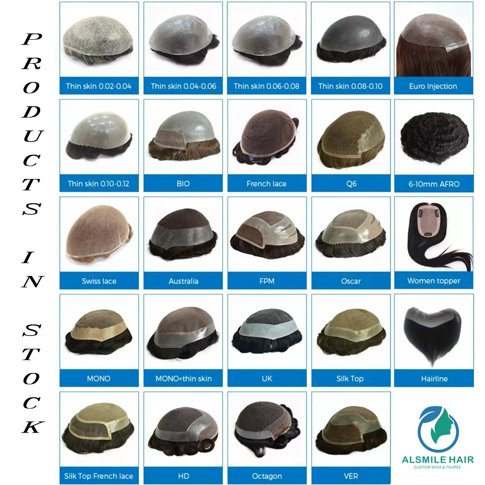 Mens Toupee Natural Black Remy Human Hair System Clear Poly Skin Around Hairpiece Monofilament Wig Durable PU Hair Replacement