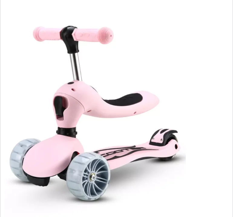 Hot sale custom Toddler Scooter 3-in-1 Kids Scooter with Flashing Wheels Adjustable Push Bar 3 Wheel Scooter for Kids