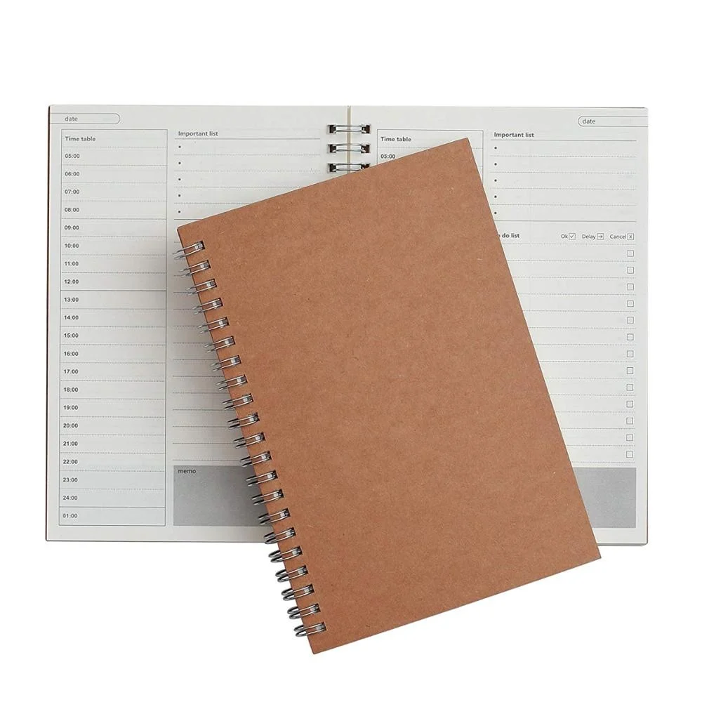 Customize  Kraft Paper Cover Notebook Daily Time Management Agendas 2022 Planner