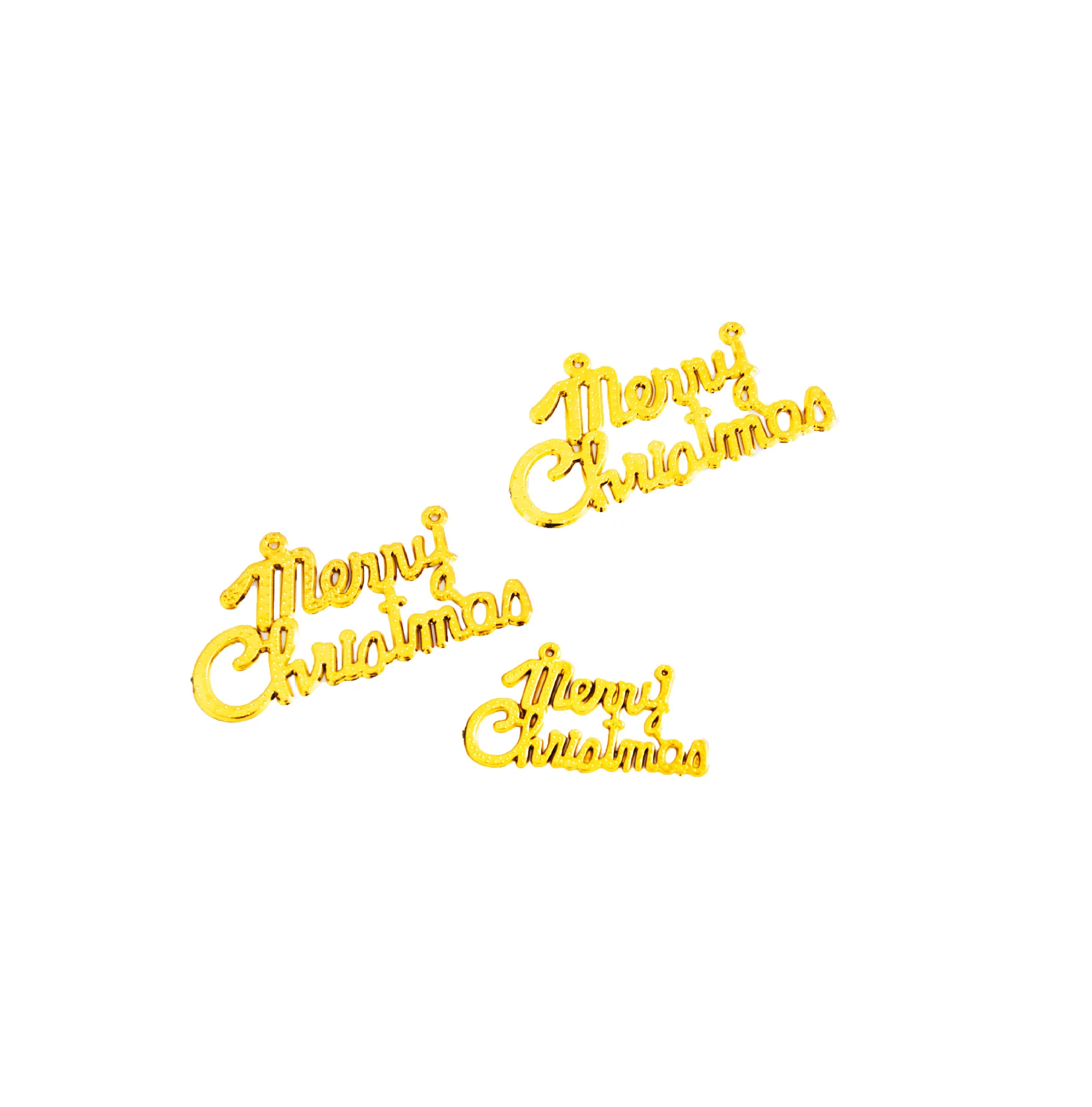 Merry Christmas Letter Board Pendant Christmas Tree Ornaments DIY Plastic Sticky Powder Christmas Tree  Plastic Crafts
