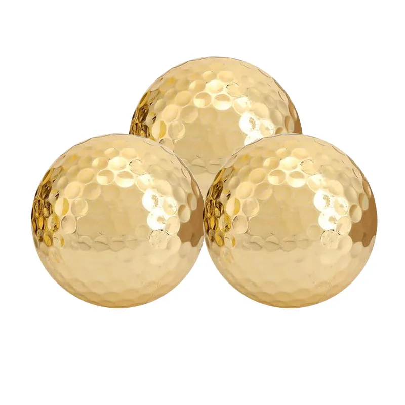 High Quality Gold or Silver Color Plating Golf Balls pelotas de golf personalizadas Wholesales OEM Golf Balls