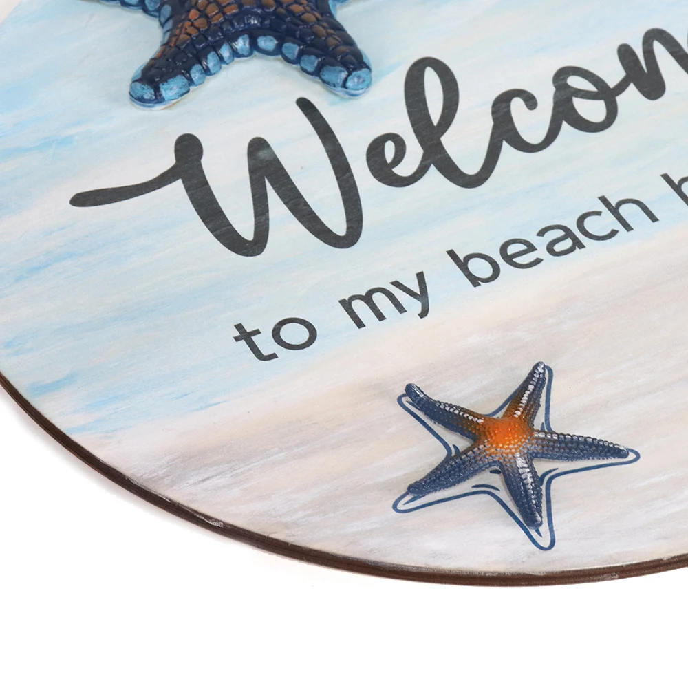 Custom Wooden Welcome Letters Door plate Hanging Wooden Wreaths Hanging Sign Board