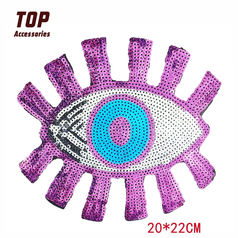Sparkle Devil Evil Eye Sequin Patch Custom Embroidery Patches   Iron on Sequin Patches for Clothing