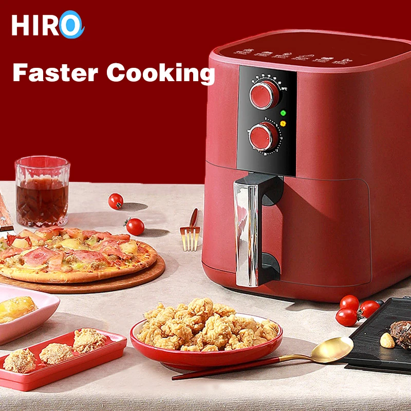 Одиночная фритюрница Hiro 1200 Вт 1800 Вращающаяся ручка 5 л ручное управление без масла с антипригарной