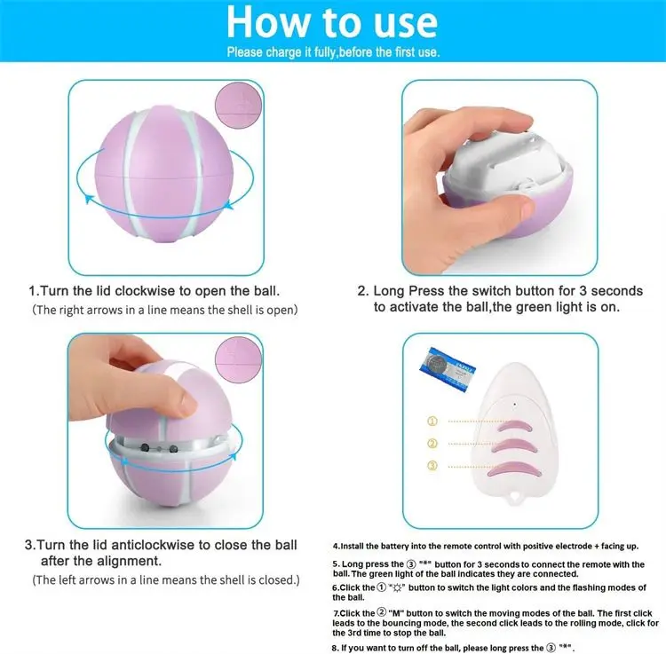 Dog toys pet accessories remote control automatic rolling interactive teasing cat toys interactive ball