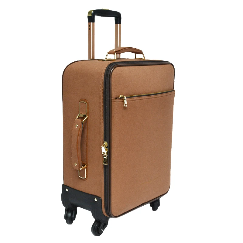 Hot selling customized top quality leather luggage waterproof suitcases luggage large capacity trolley bag