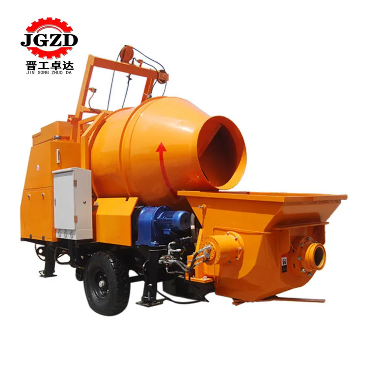 Construction Mini Concrete Mixer Truck Portable Trailer Mounted Cement Diesel Concrete Mixer Pump