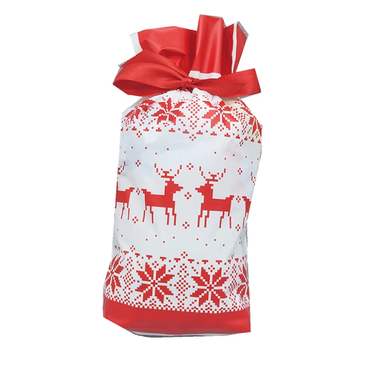 Christmas food packaging bag  Candy  Drawstring  plastic bag  with logo plastic packaging  bag