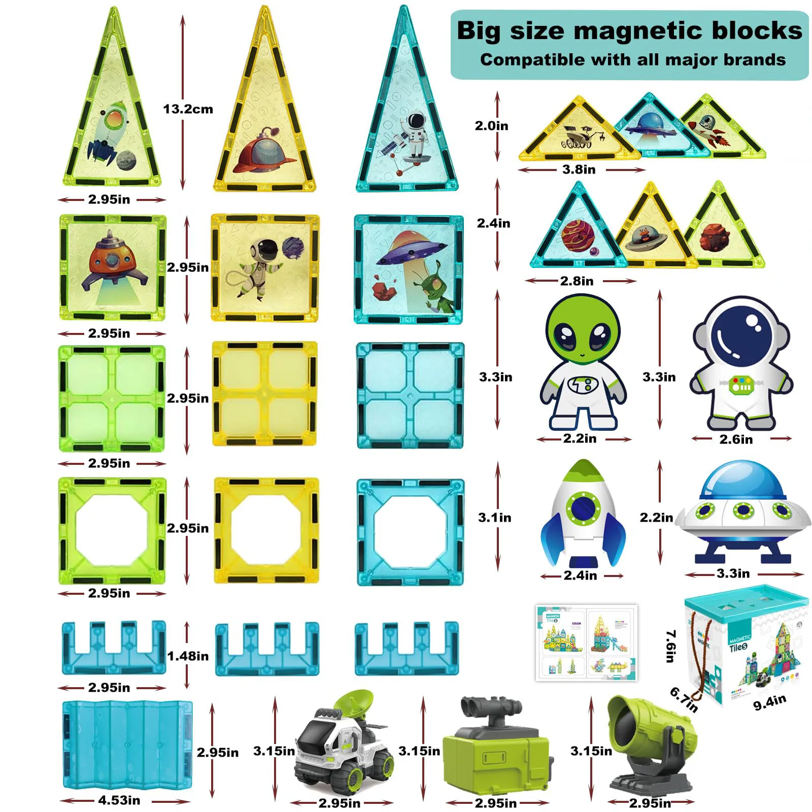 New Gadgets 2025 3D DIY Puzzle Magnet Blocks Toys Aircraft Colour Toddler Learning Sensory Stem Giant Magnetic Tiles Set For Kid
