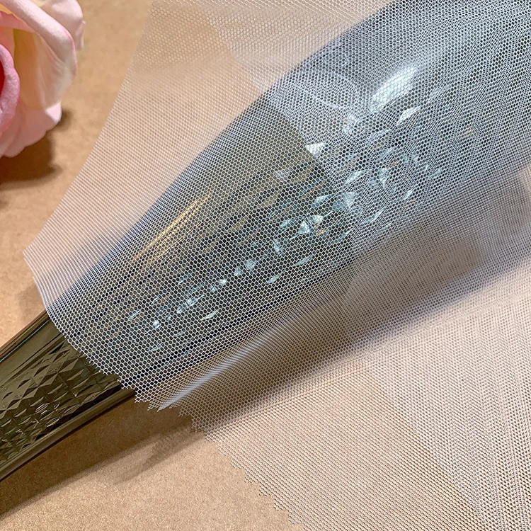Factory wholesales women textiles tulle fabric 24gsm Nylon 4 layer Mesh Fabric(6420)for causal uniform garments dresses