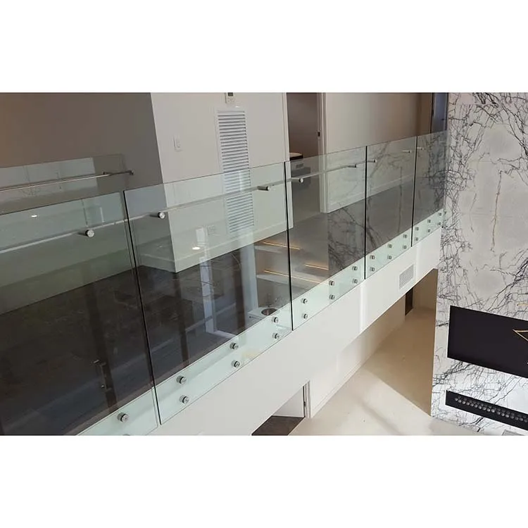 Low cost modern designs Stainless Steel Clear Fiber Staircase Frameless Glass Railing