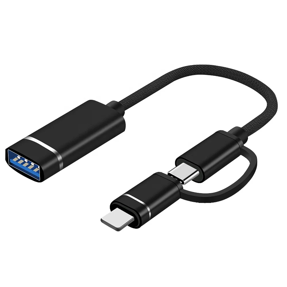 2 в 1 осветительный кабель с разъемами типа c и USB3.0 разъем u-диск клавиатуры и мыши наушников кабель для зарядки и передачи данных с OTG адаптер конвертер