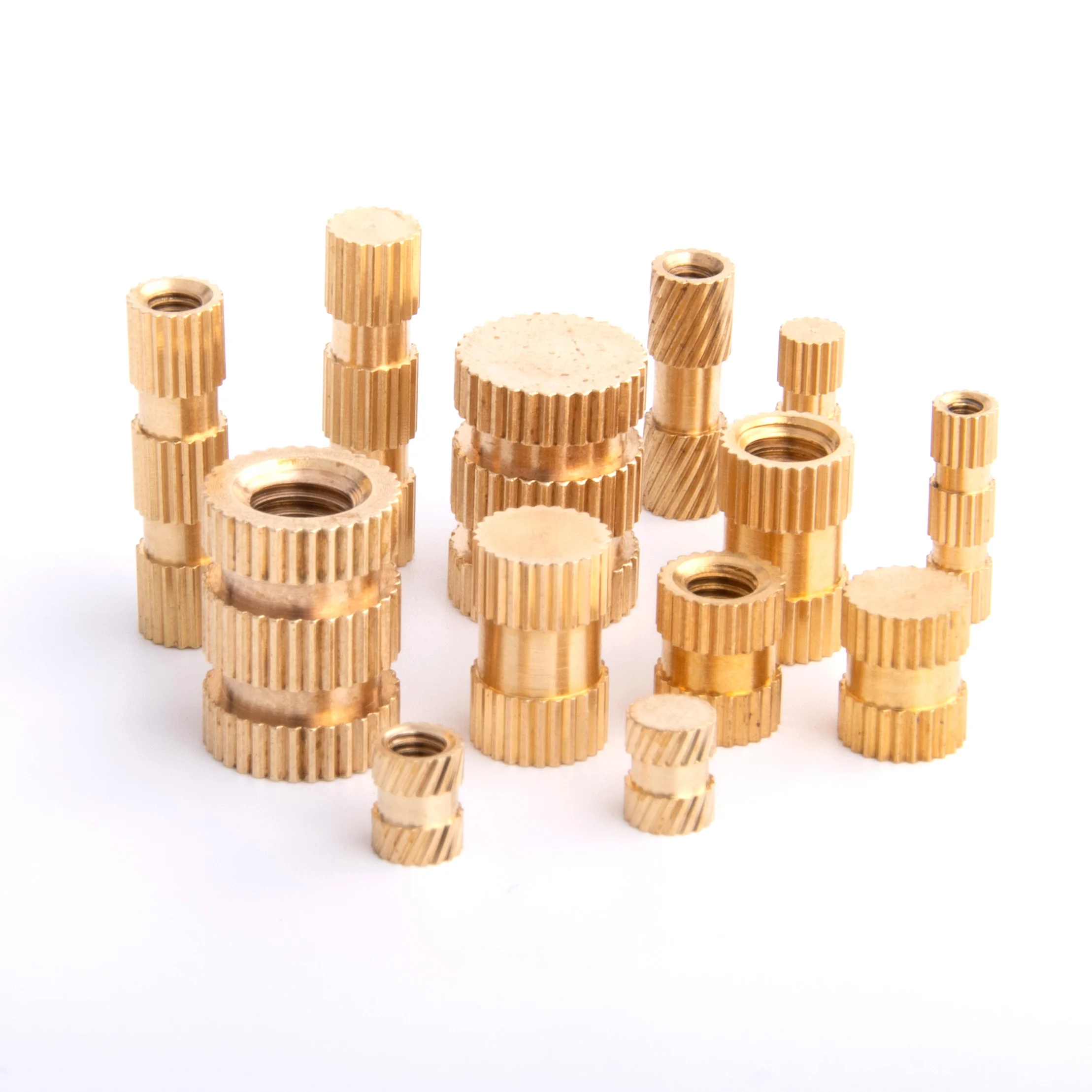 MICADY manufacturer M1.6 M2 round threaded brass insert nuts CNC machining blind hole knurled nut