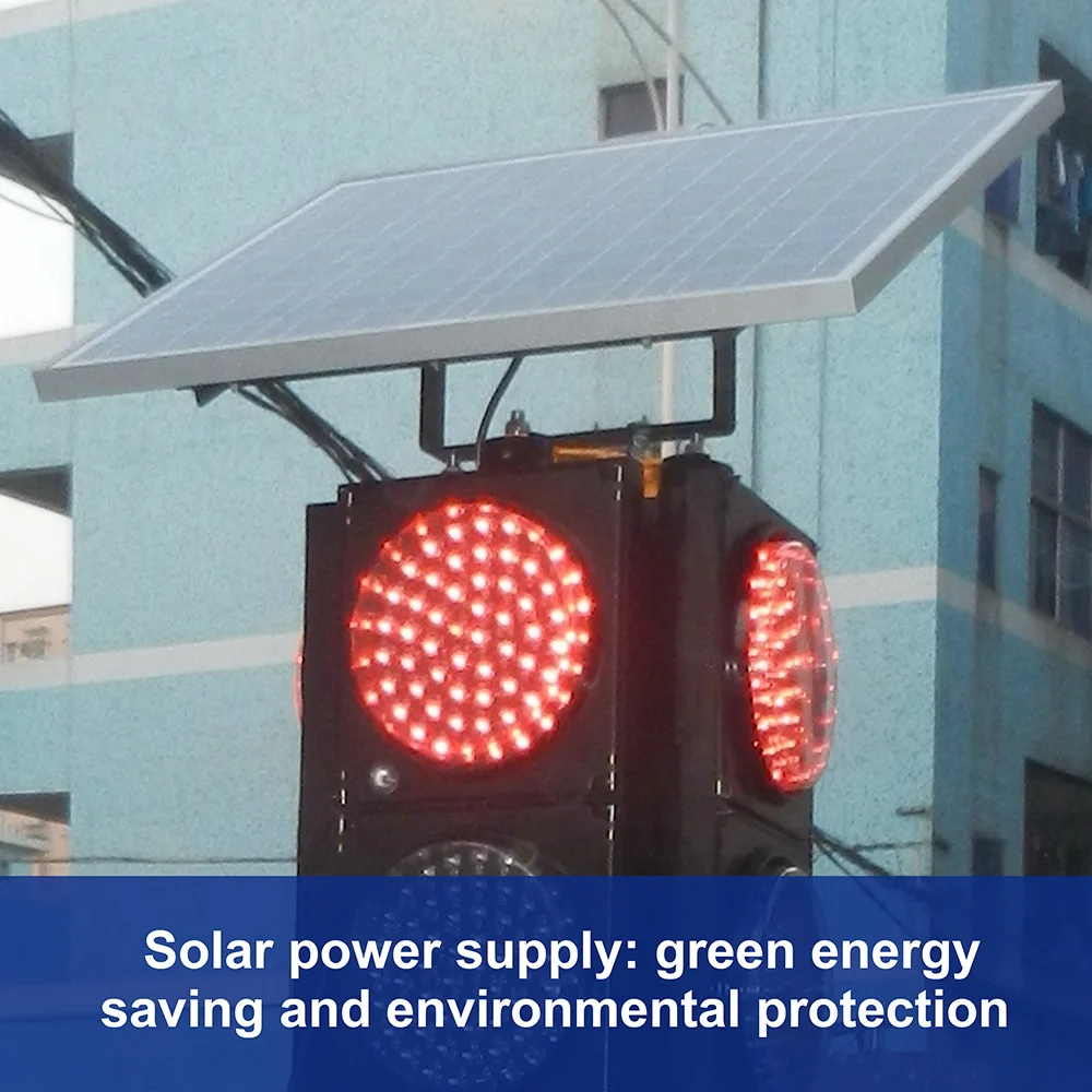 Feu Tricolor Trafic Led Signals Wireless Traffic Light Control System 200mm Solar Mobile Portable