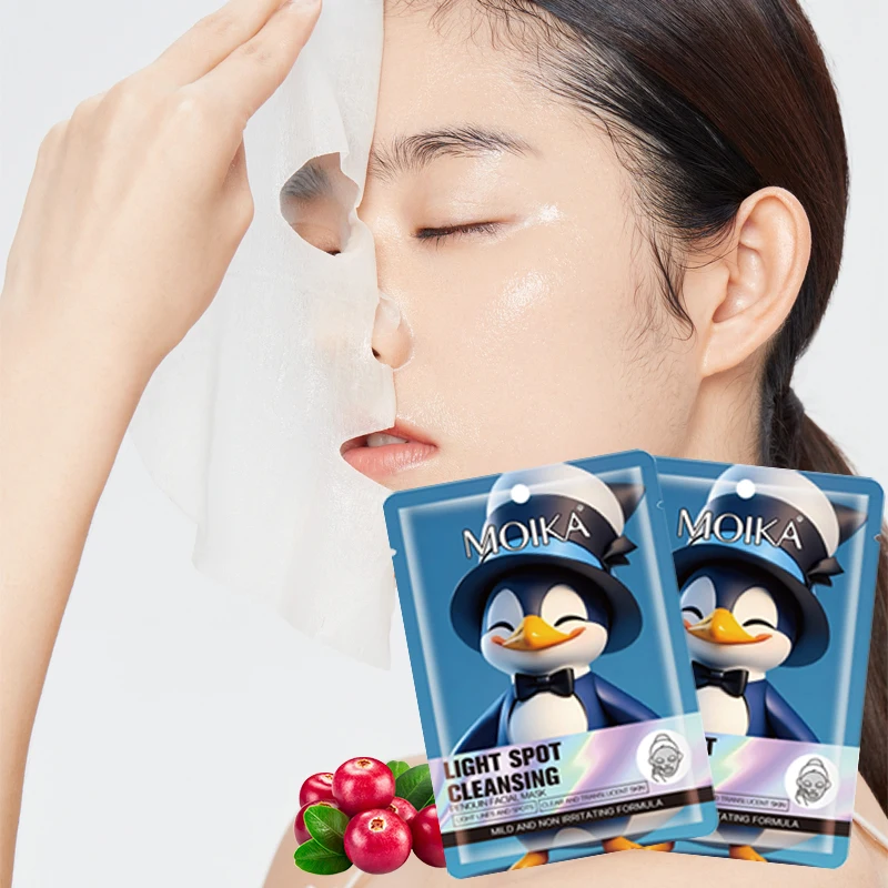Korea Skincare Penguin Light Spot Cleansing sheet Face Mask Moisturizing Whitening Natural Organic Animal Facial Mask