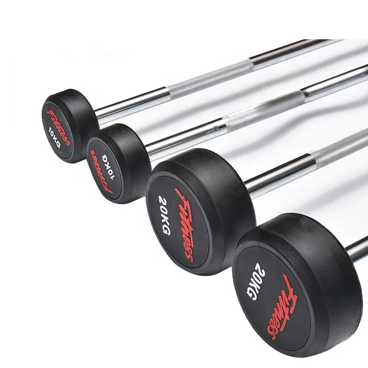 High quality new design fitness body building training gym workout product rubber barbell