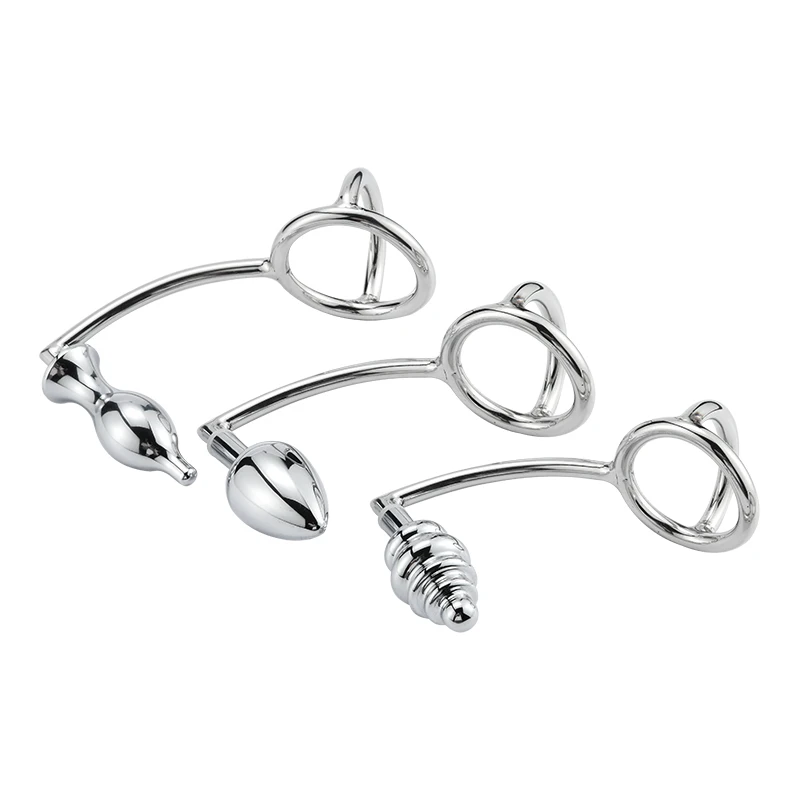 304 Stainless Steel Multifunctional Male Chastity Device Penis Ring Anal Expansion Plug Adult Toys